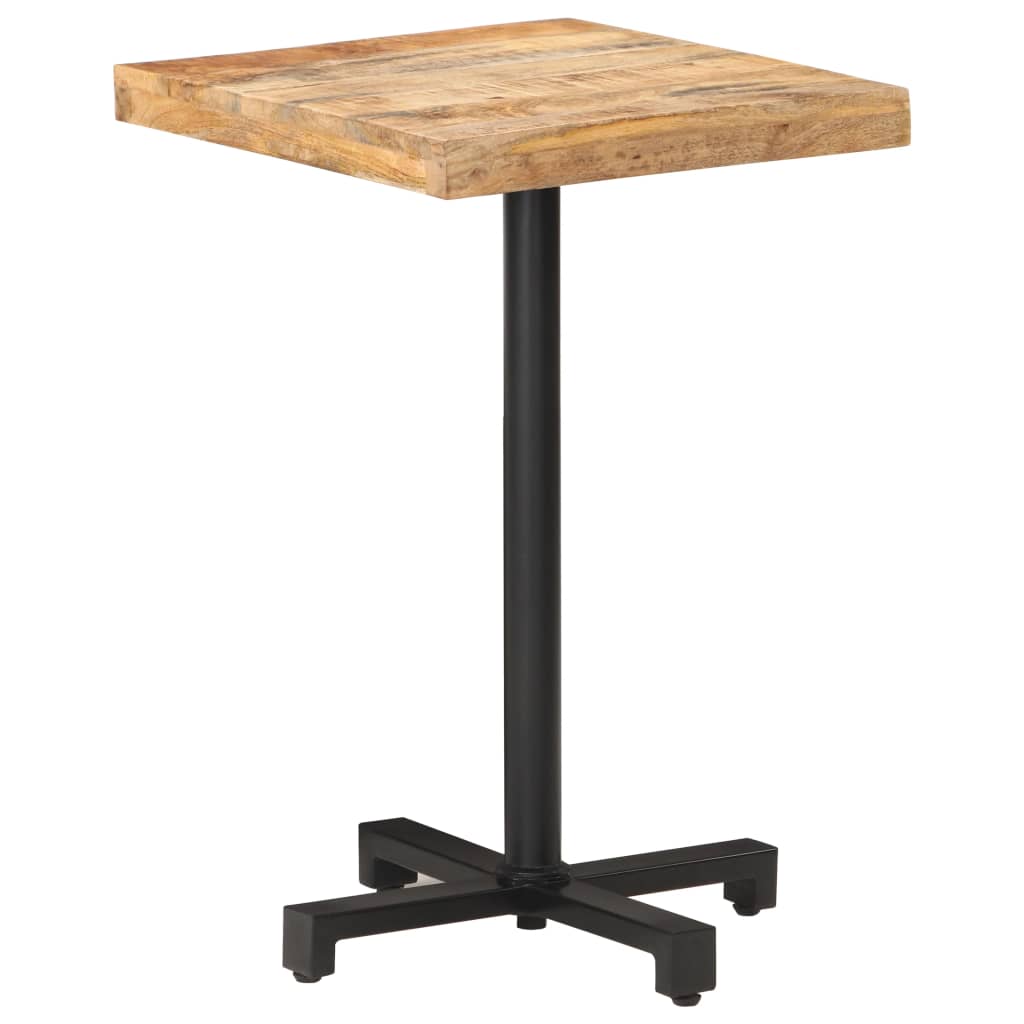 Table bistro carrée 60x60x75 cm bois de manguier brut