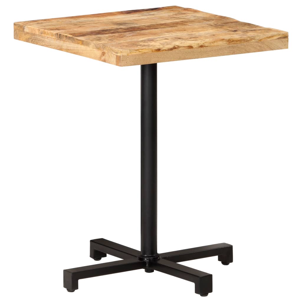 Table bistro carrée 60x60x75 cm bois de manguier brut