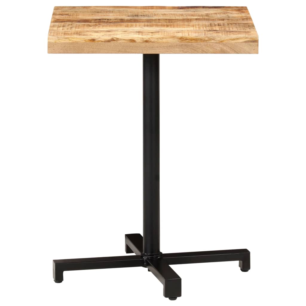 Table bistro carrée 60x60x75 cm bois de manguier brut