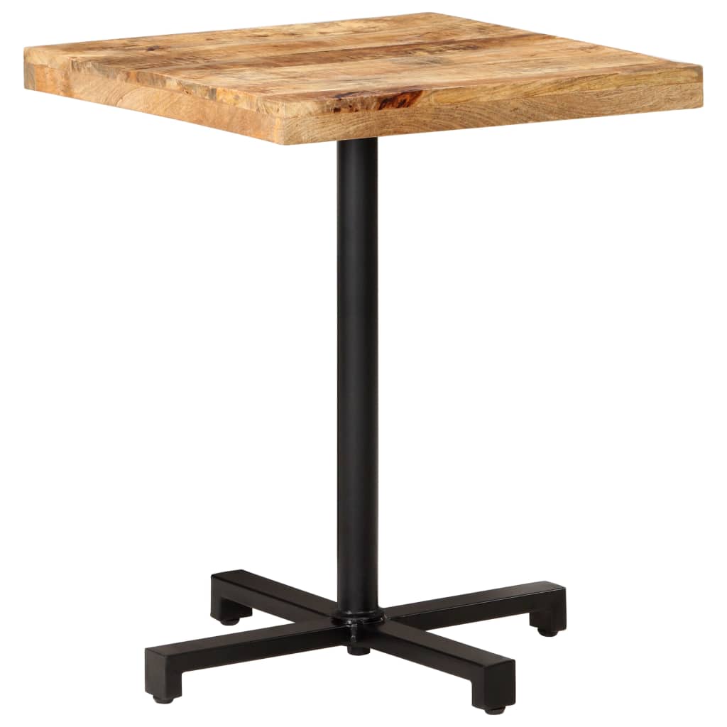 Table bistro carrée 60x60x75 cm bois de manguier brut