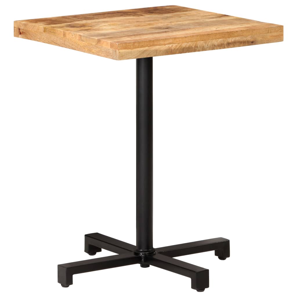 Table bistro carrée 60x60x75 cm bois de manguier brut