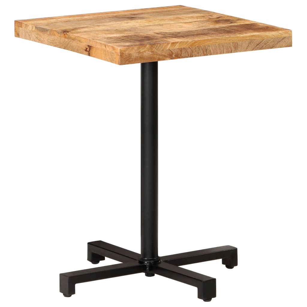 Table bistro carrée 60x60x75 cm bois de manguier brut