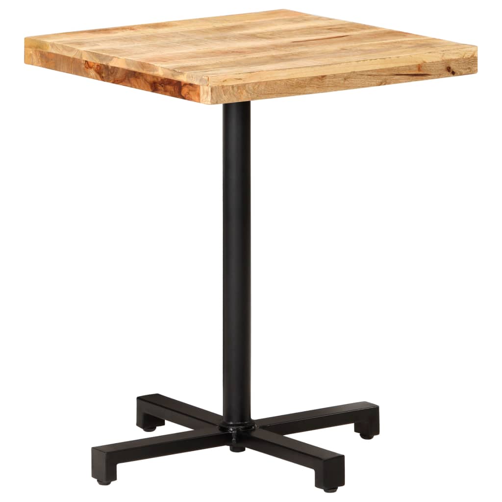 Table bistro carrée 60x60x75 cm bois de manguier brut