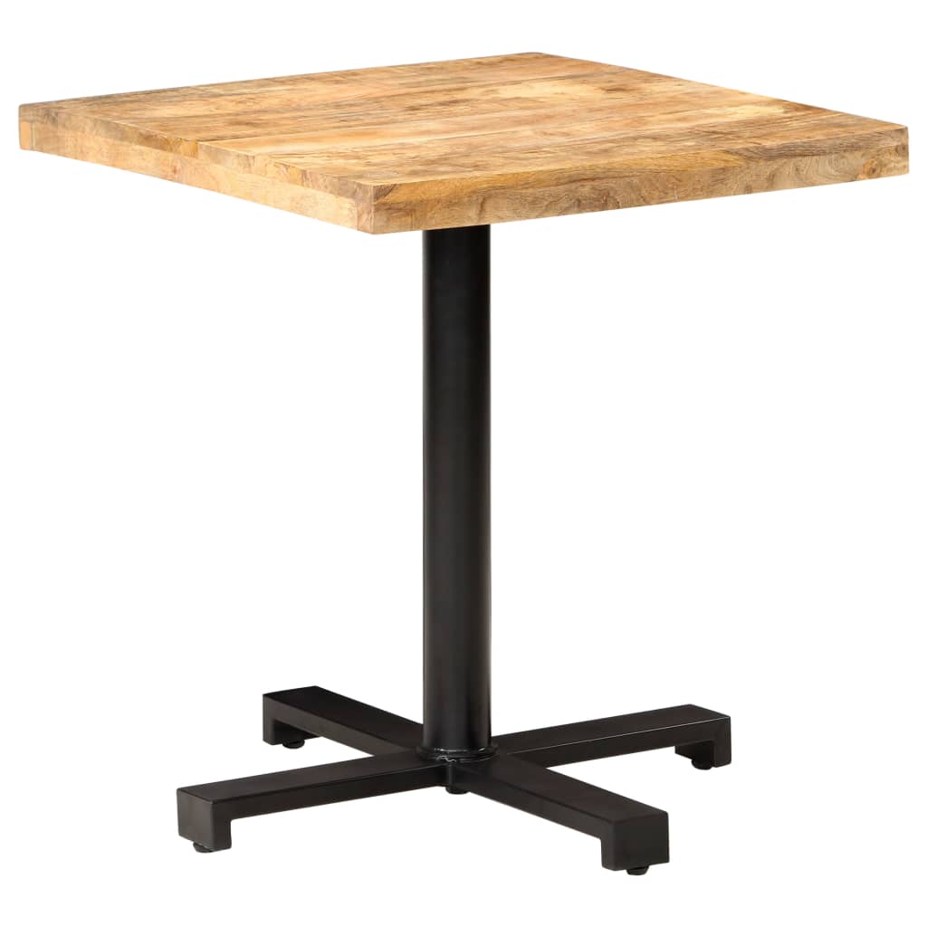 Table bistro carrée 60x60x75 cm bois de manguier brut