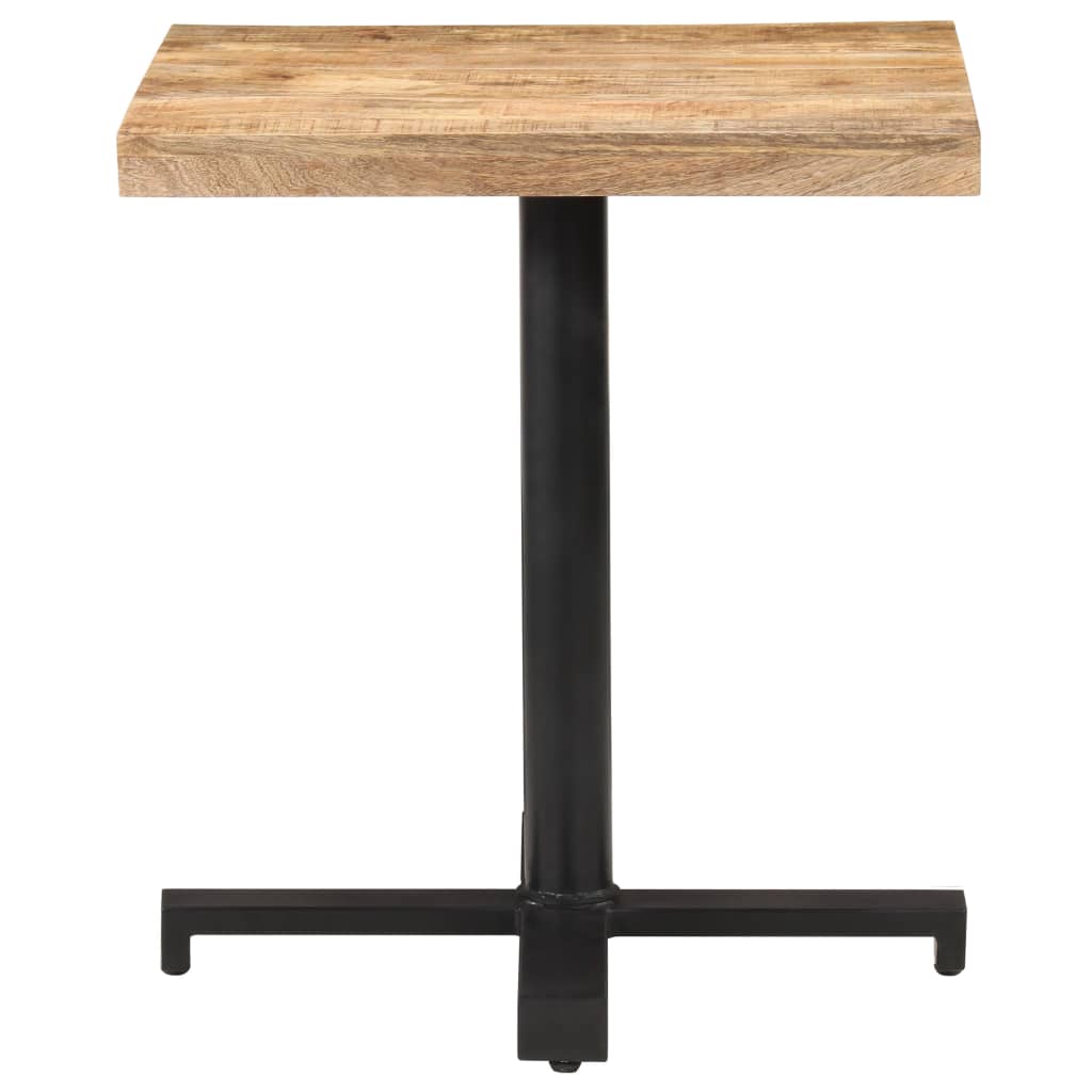 Table bistro carrée 60x60x75 cm bois de manguier brut