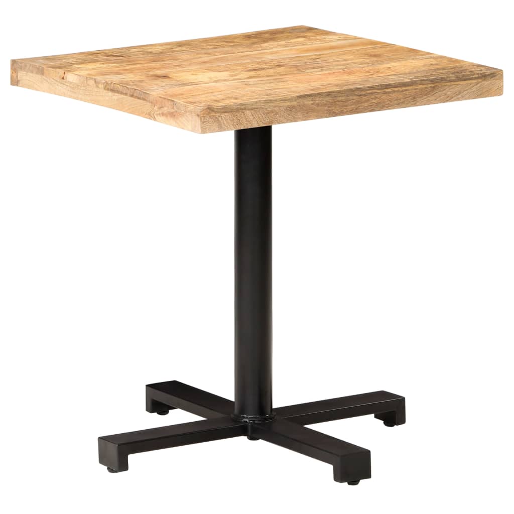 Table bistro carrée 60x60x75 cm bois de manguier brut