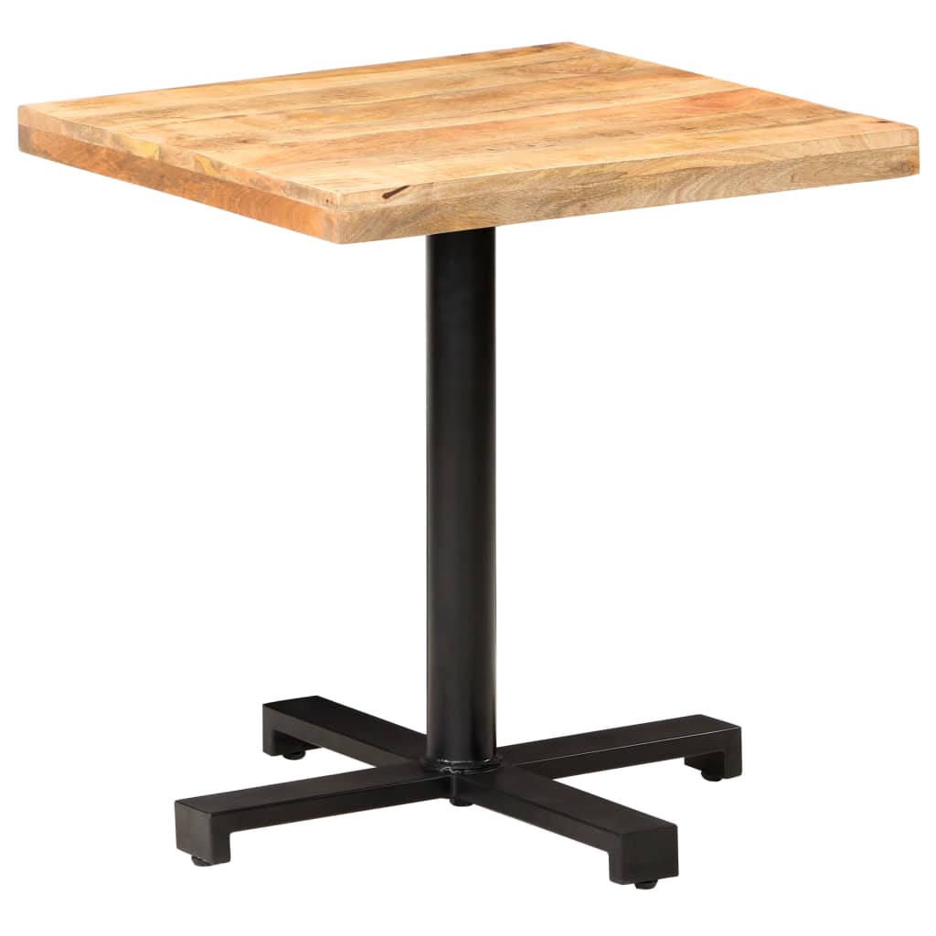 Table bistro carrée 60x60x75 cm bois de manguier brut