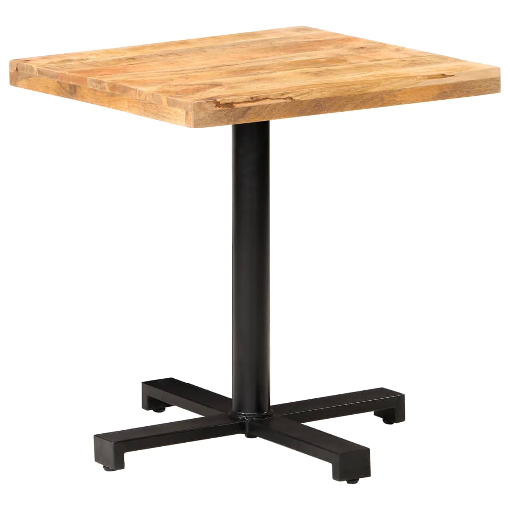 Table bistro carrée 60x60x75 cm bois de manguier brut