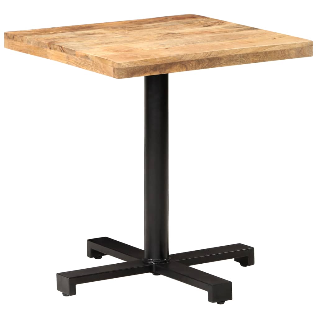 Table bistro carrée 60x60x75 cm bois de manguier brut