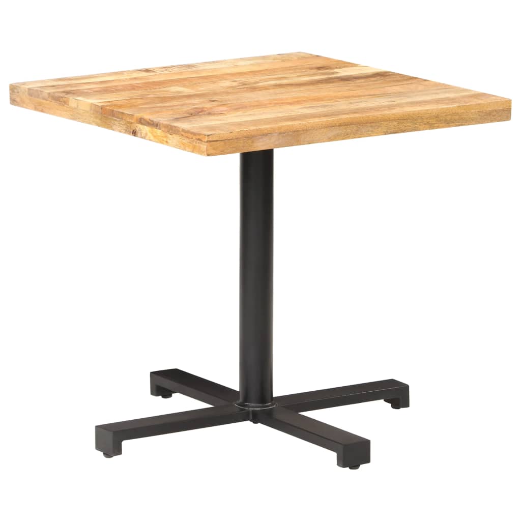 Table bistro carrée 60x60x75 cm bois de manguier brut