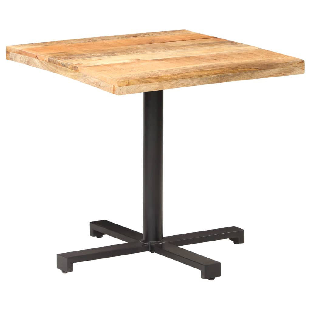 Table bistro carrée 60x60x75 cm bois de manguier brut