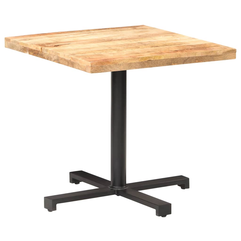 Table bistro carrée 60x60x75 cm bois de manguier brut