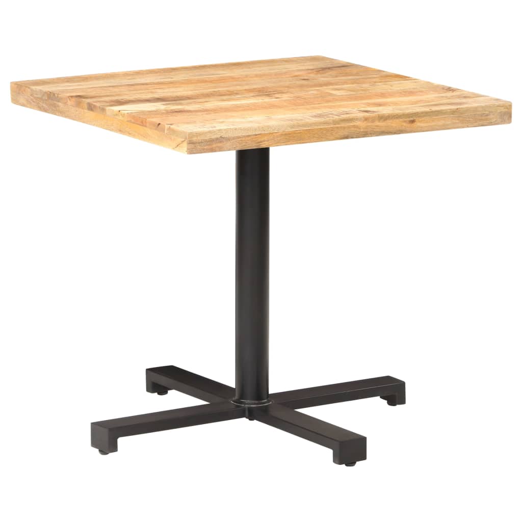 Table bistro carrée 60x60x75 cm bois de manguier brut