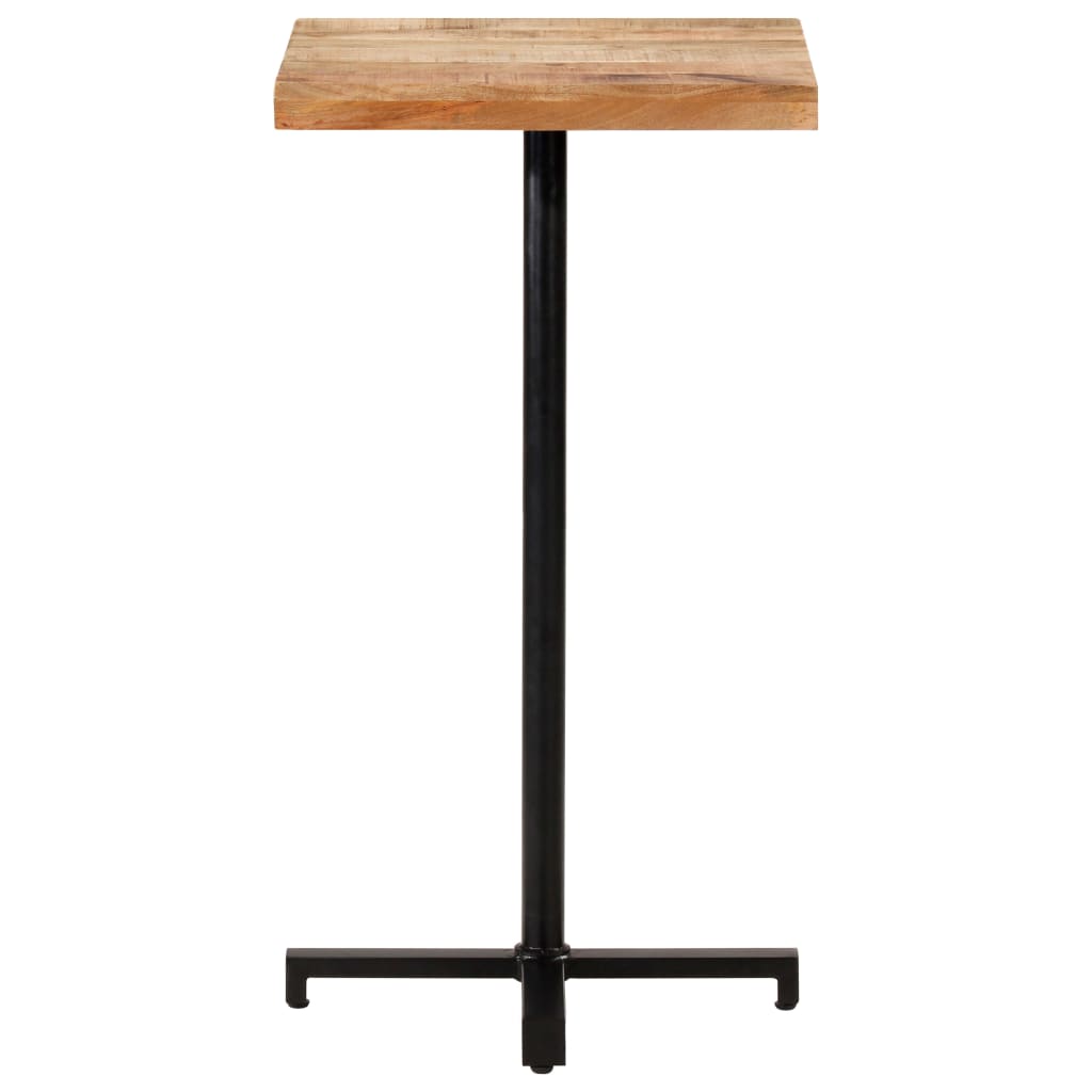 Table bistro carrée 60x60x75 cm bois de manguier brut