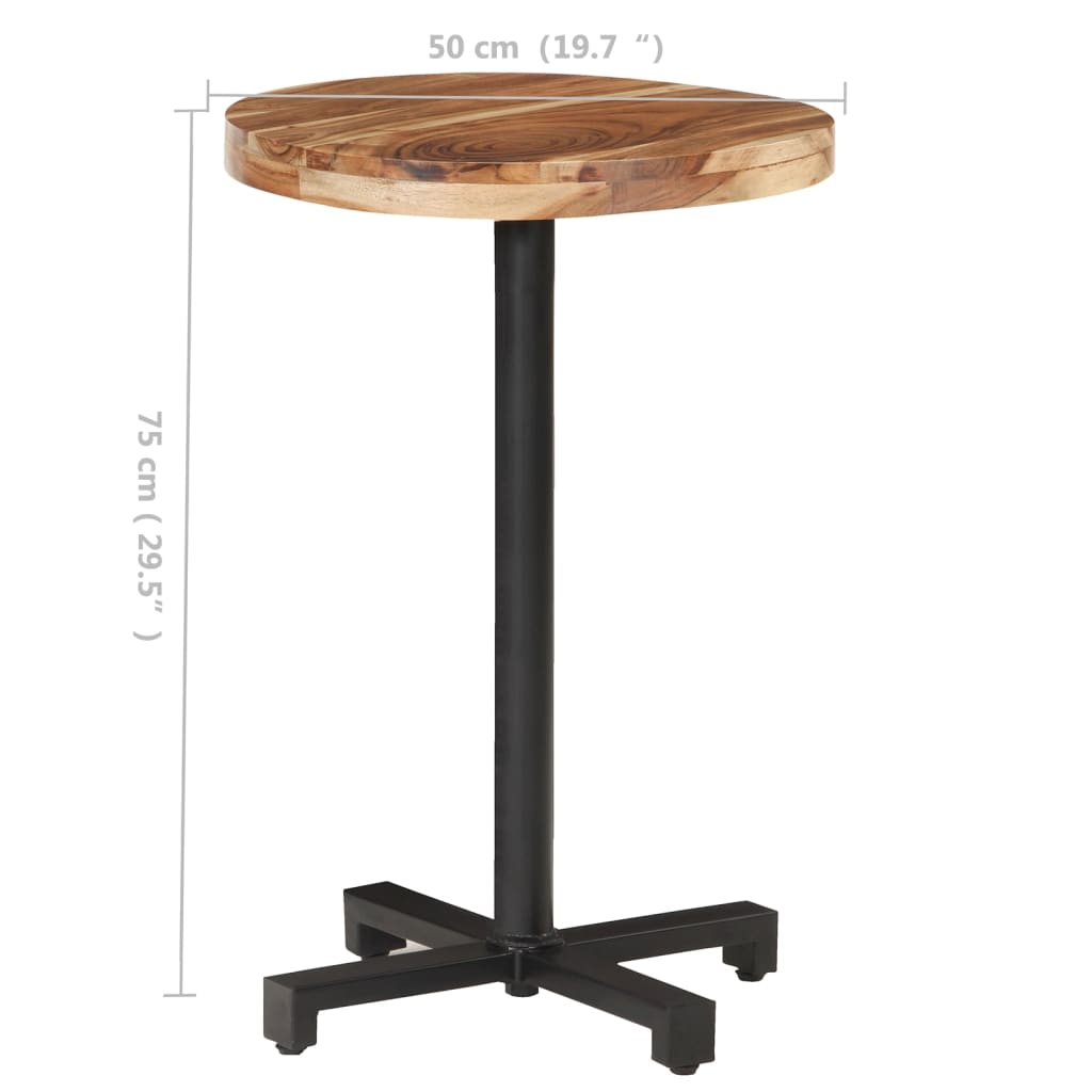 Table bistro ronde Ø 80x75 cm bois massif recyclé