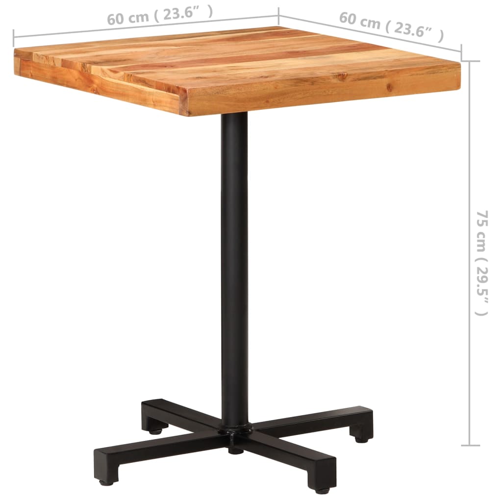 Table bistro ronde Ø 80x75 cm bois massif recyclé