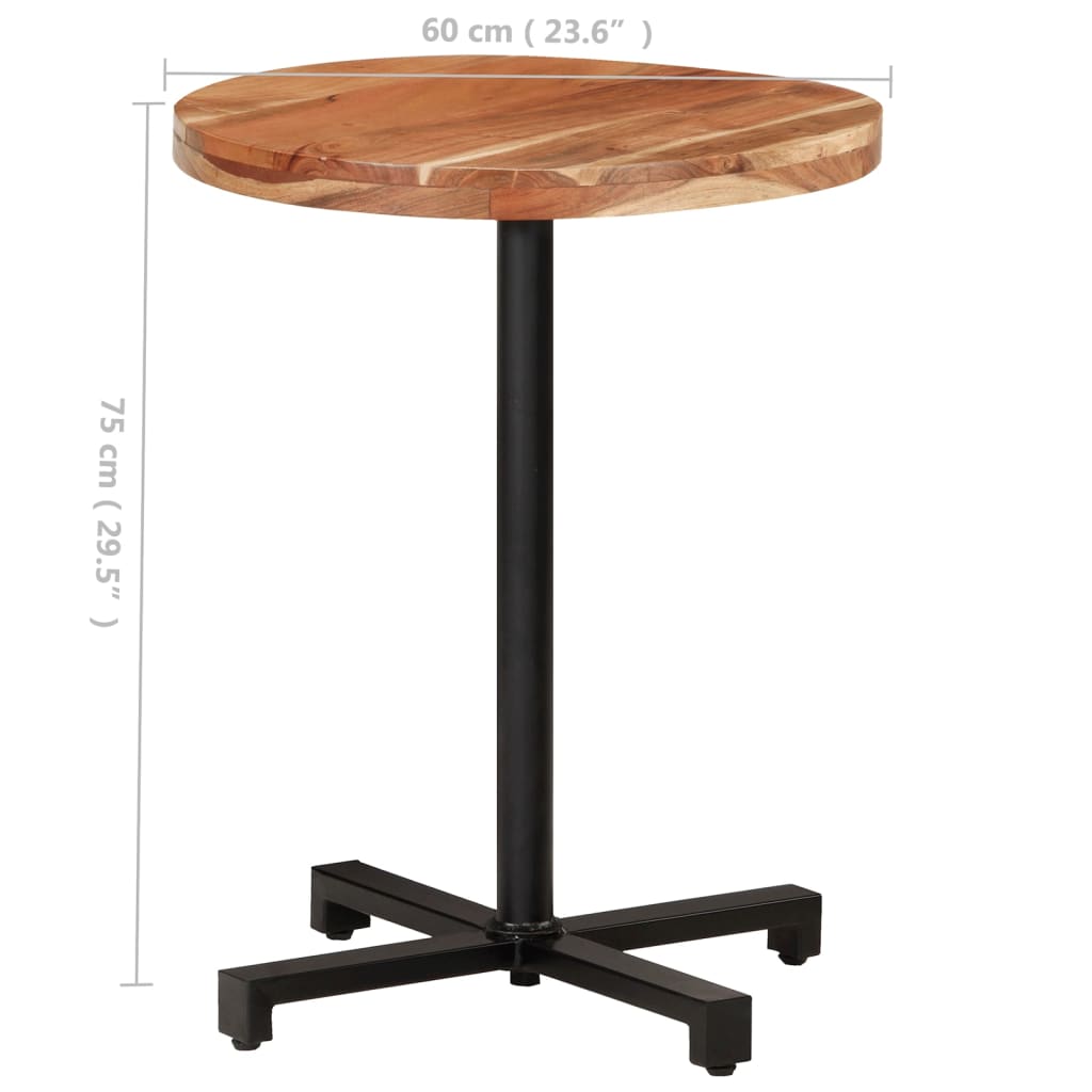 Table bistro ronde Ø 80x75 cm bois massif recyclé