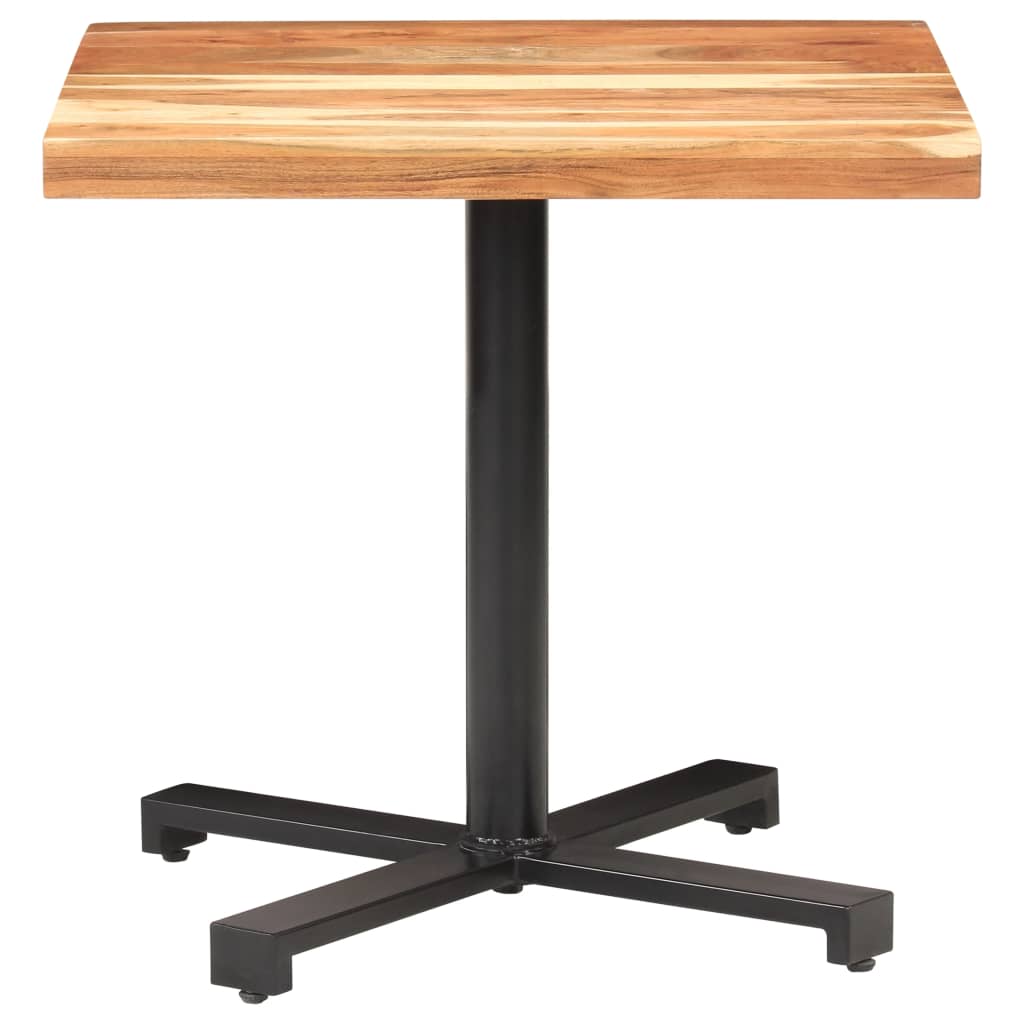 Table bistro carrée 60x60x75 cm bois de manguier brut