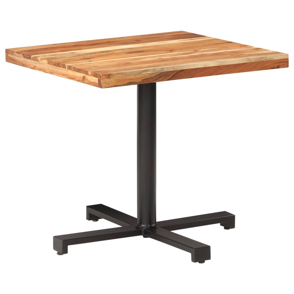 Table bistro carrée 60x60x75 cm bois de manguier brut