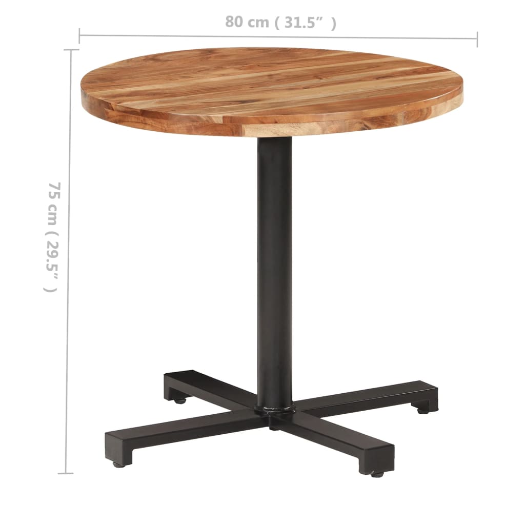 Table bistro ronde Ø 80x75 cm bois massif recyclé