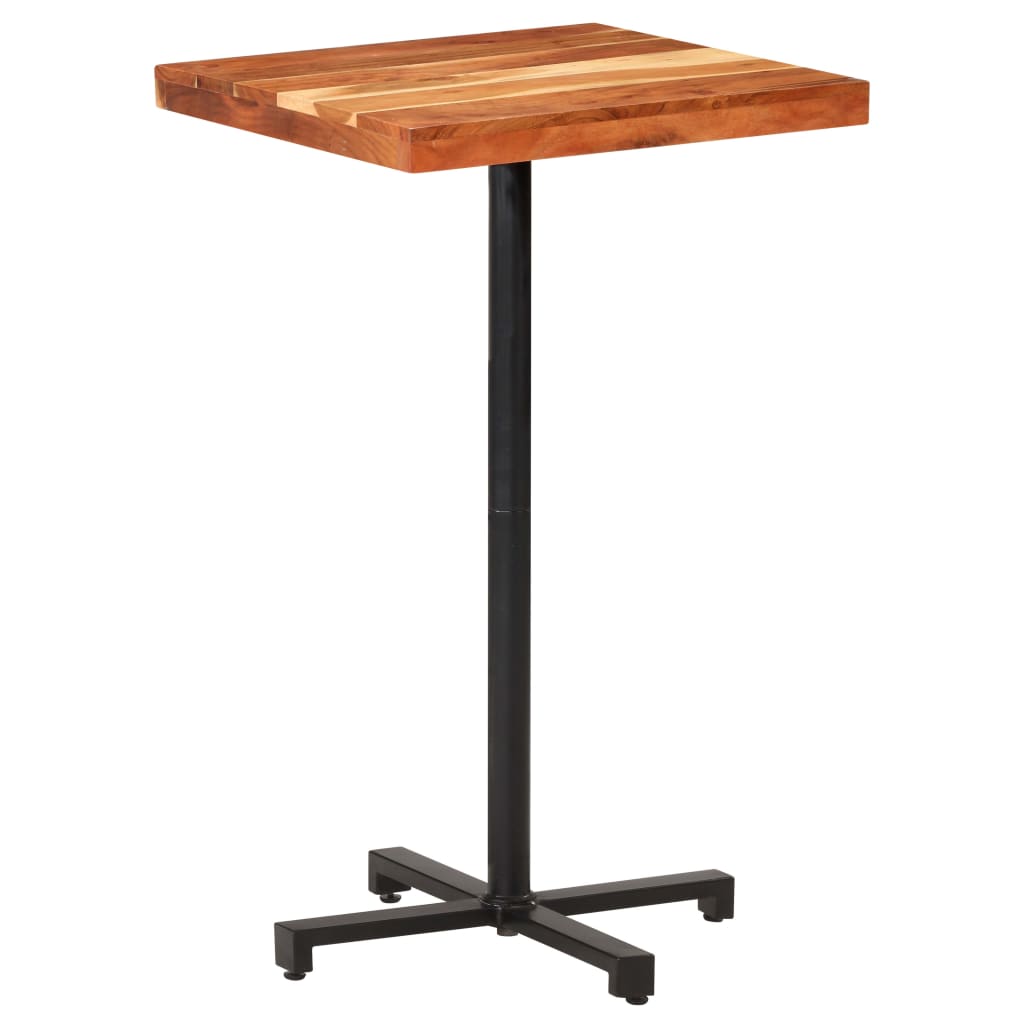 Table bistro carrée 60x60x75 cm bois de manguier brut