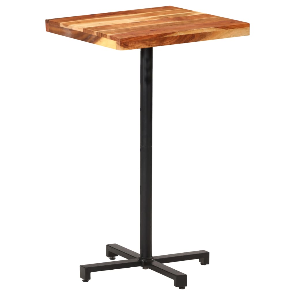 Table bistro carrée 60x60x75 cm bois de manguier brut