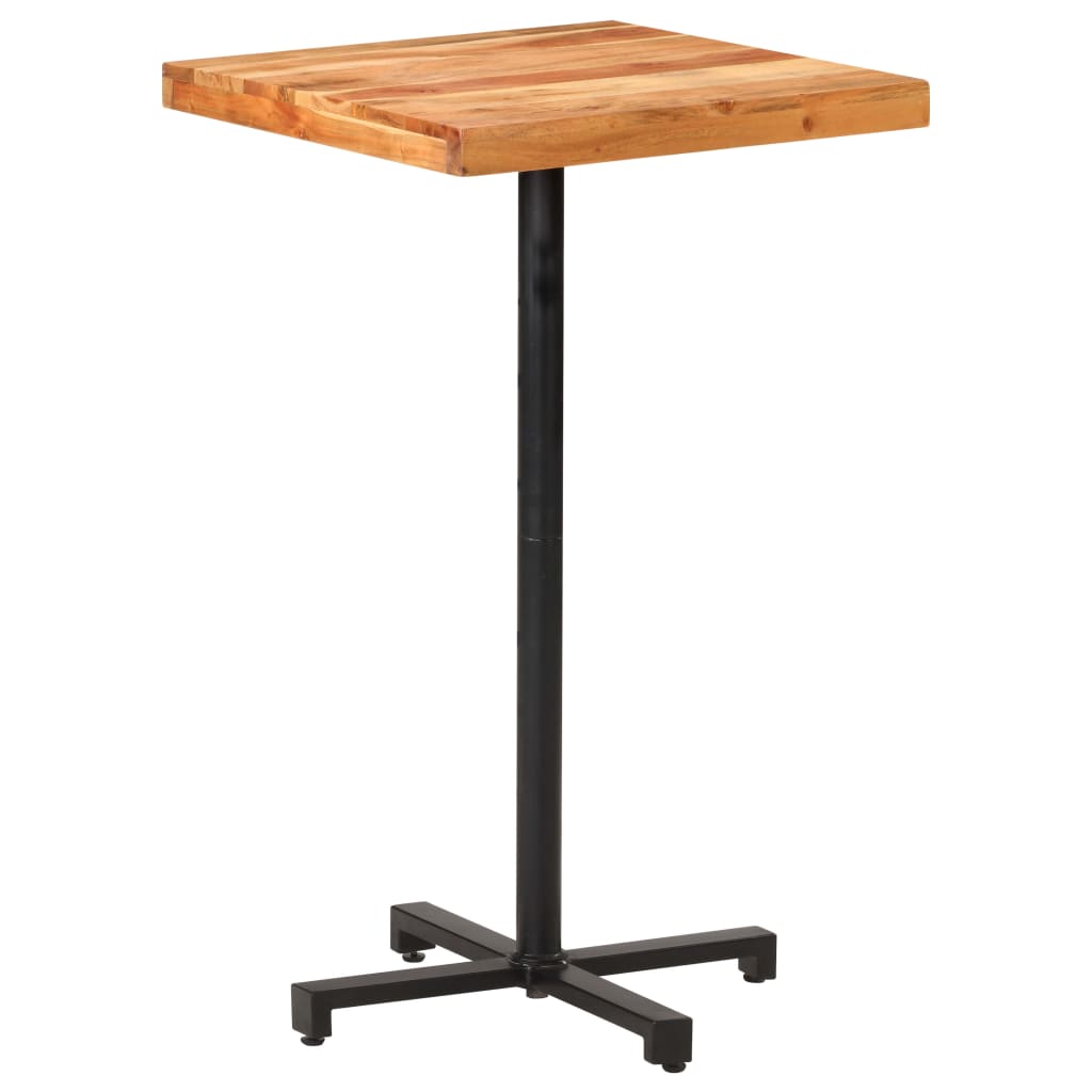 Table bistro carrée 60x60x75 cm bois de manguier brut