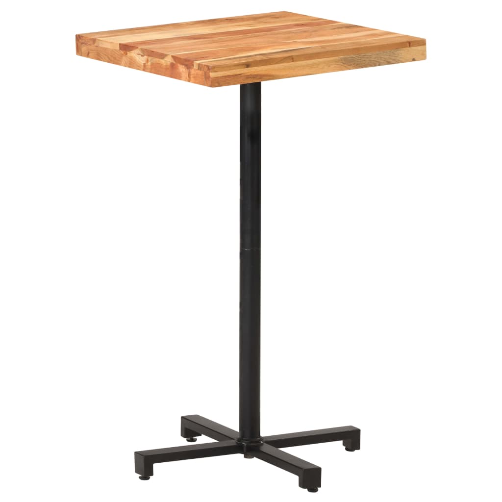 Table bistro carrée 60x60x75 cm bois de manguier brut