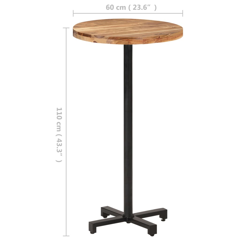 Bistrotafel rond Ø 80x75 cm massief gerecycled hout