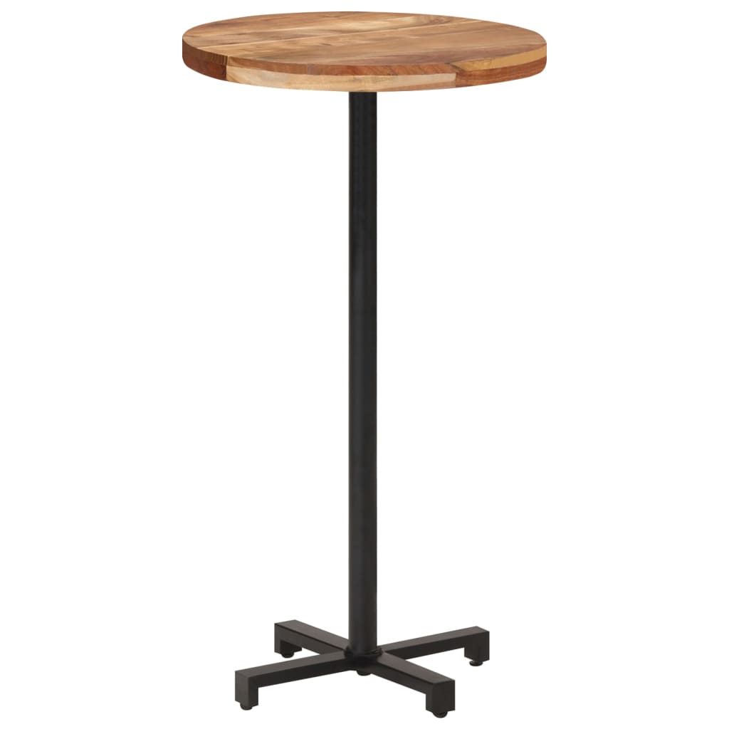 Table bistro carrée 60x60x75 cm bois de manguier brut