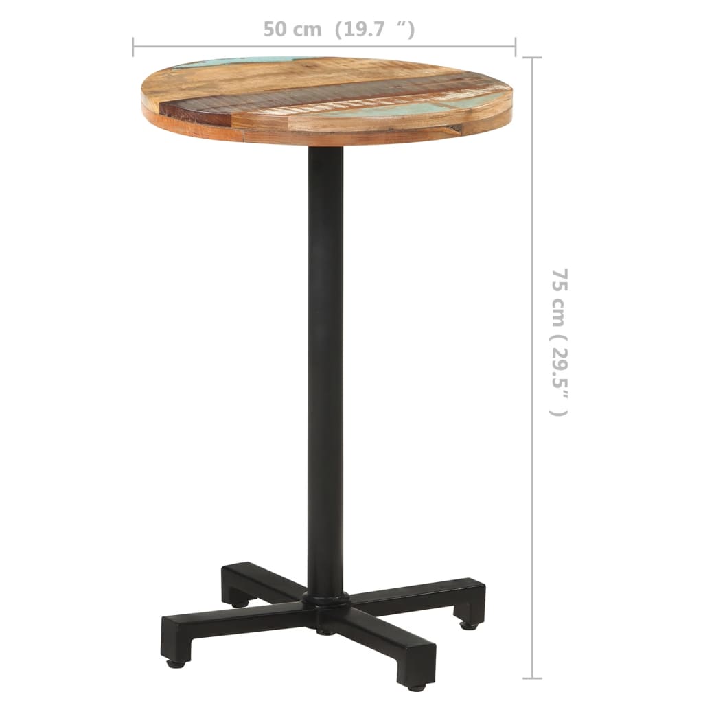 Table bistro ronde Ø 80x75 cm bois massif recyclé