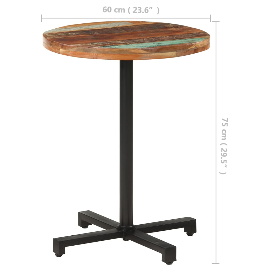 Table bistro ronde Ø 80x75 cm bois massif recyclé