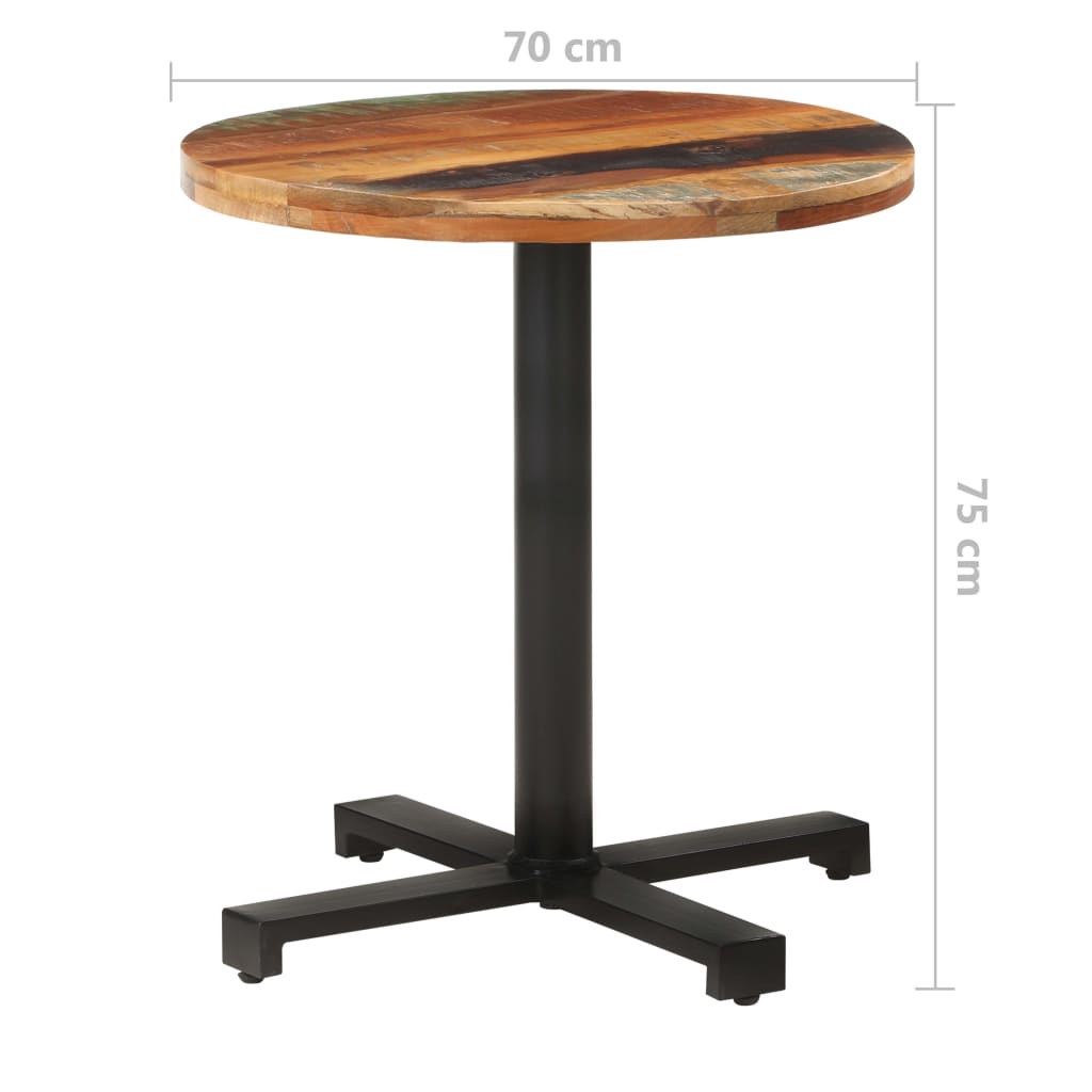 Table bistro ronde Ø 80x75 cm bois massif recyclé