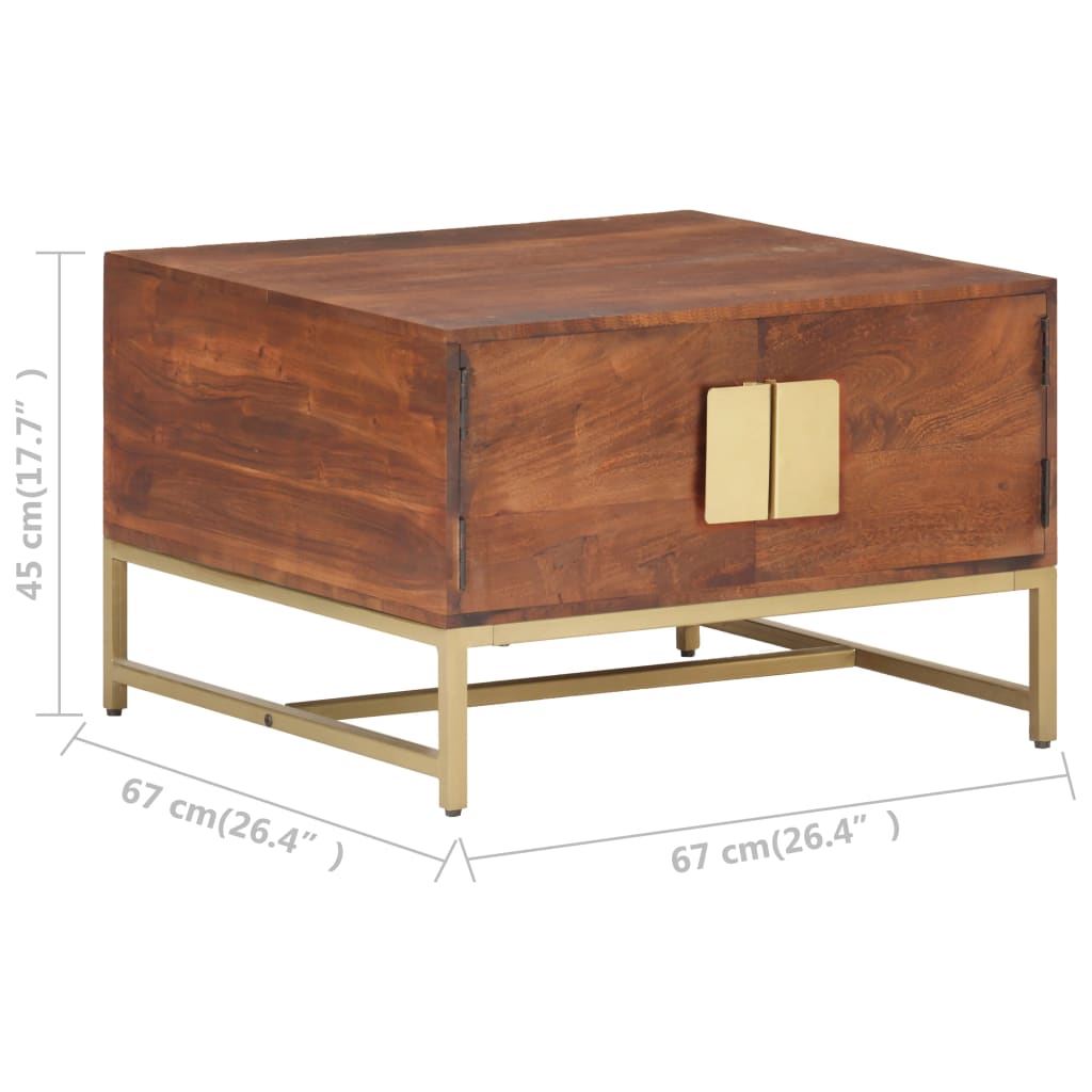 Table basse 67x67x45 cm en manguier massif