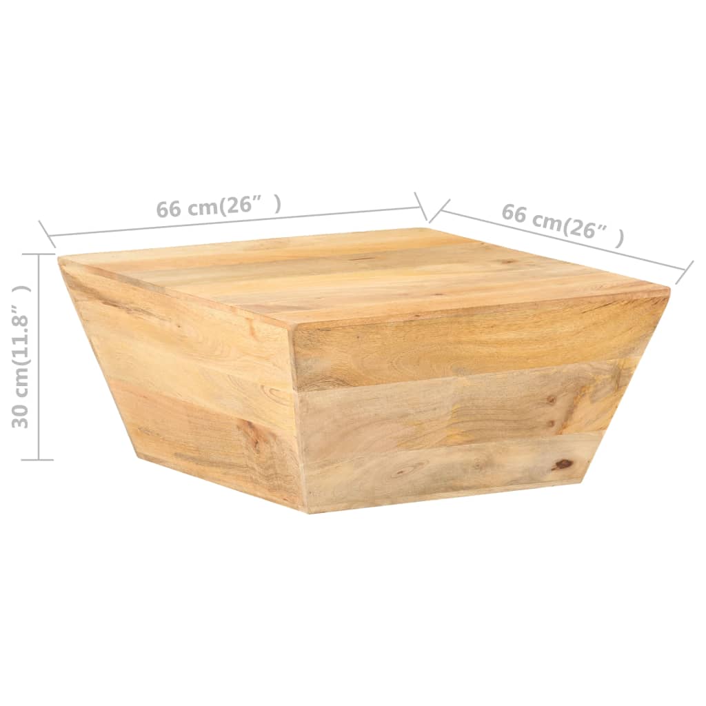 Table basse en forme de V 66x66x30 cm en bois d'acacia massif