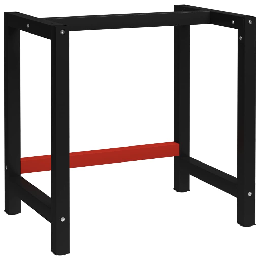 Werkbankframe 80x57x79 cm metaal zwart en rood