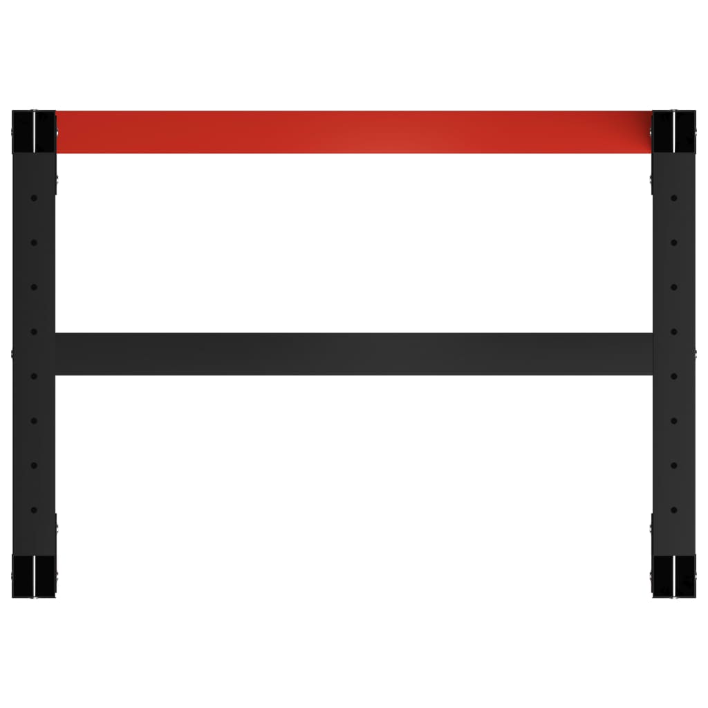 Werkbankframe 150x57x79 cm metaal zwart en rood