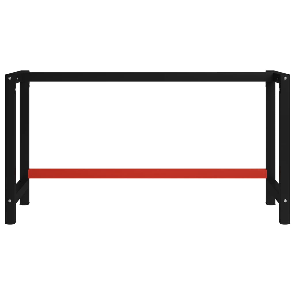 Werkbankframe 150x57x79 cm metaal zwart en rood