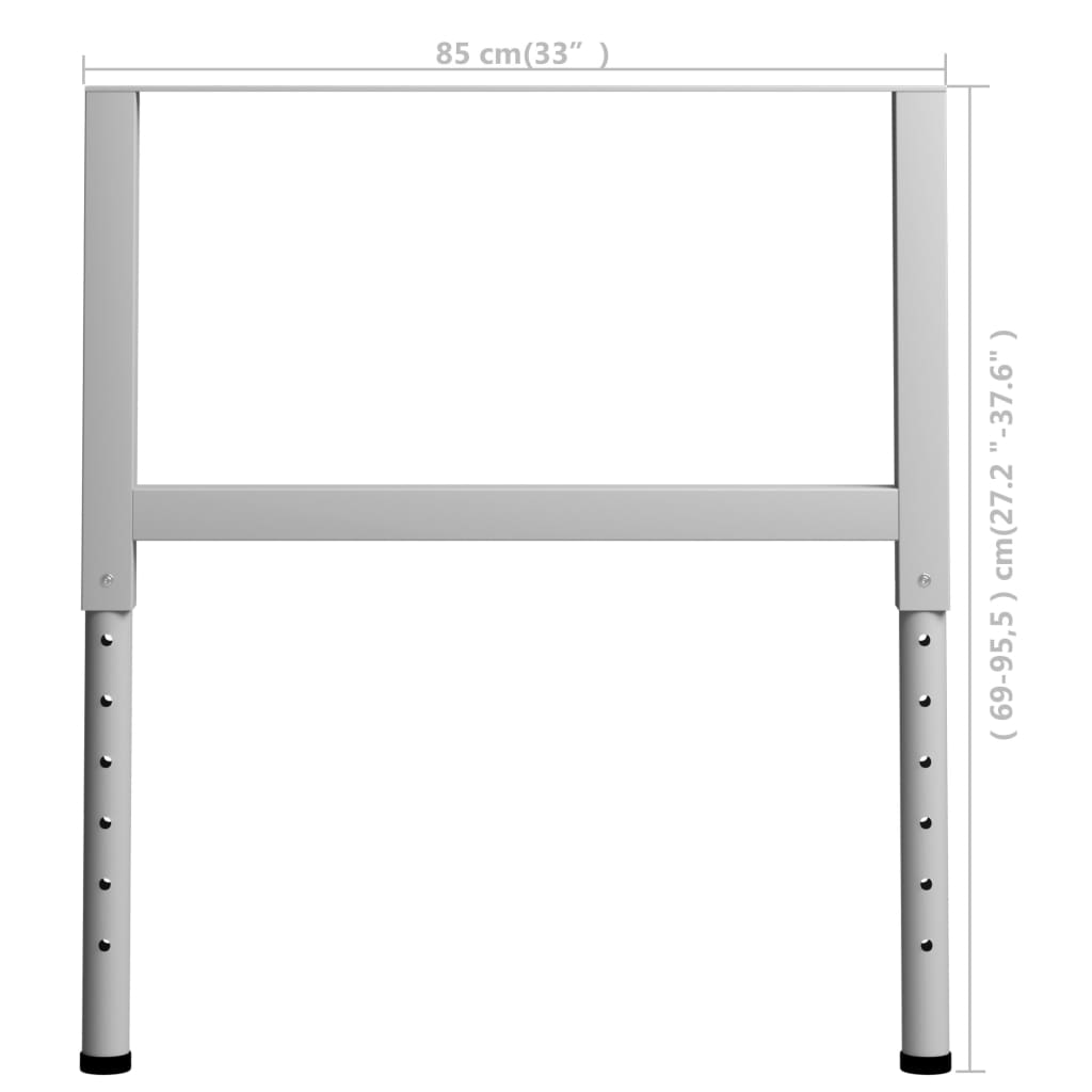 Werkbankframes verstelbaar 2 st 55x(69-95,5) cm metaal