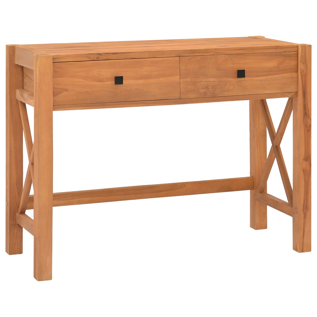 Bureau met 2 lades 100x40x75 cm teakhout