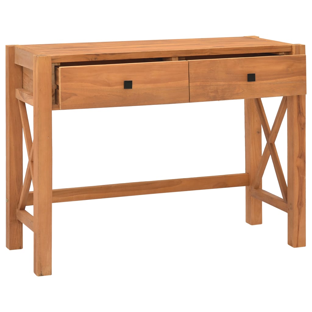 Bureau met 2 lades 100x40x75 cm teakhout