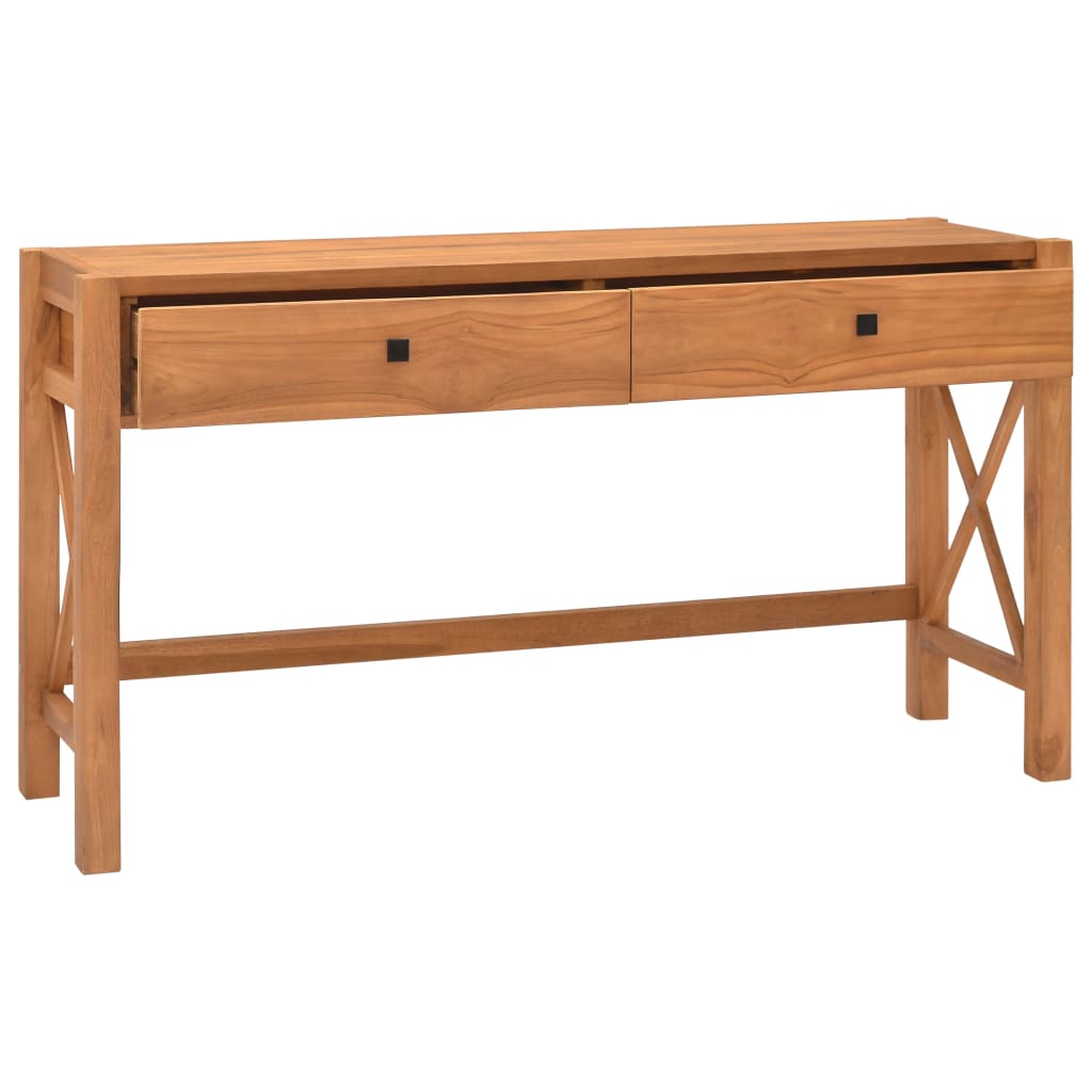 Bureau met 2 lades 100x40x75 cm teakhout