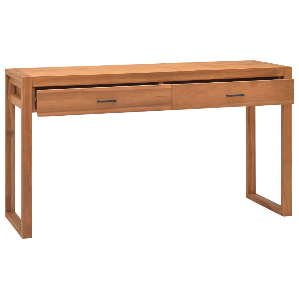 Bureau met 2 lades 140x40x75 cm teakhout