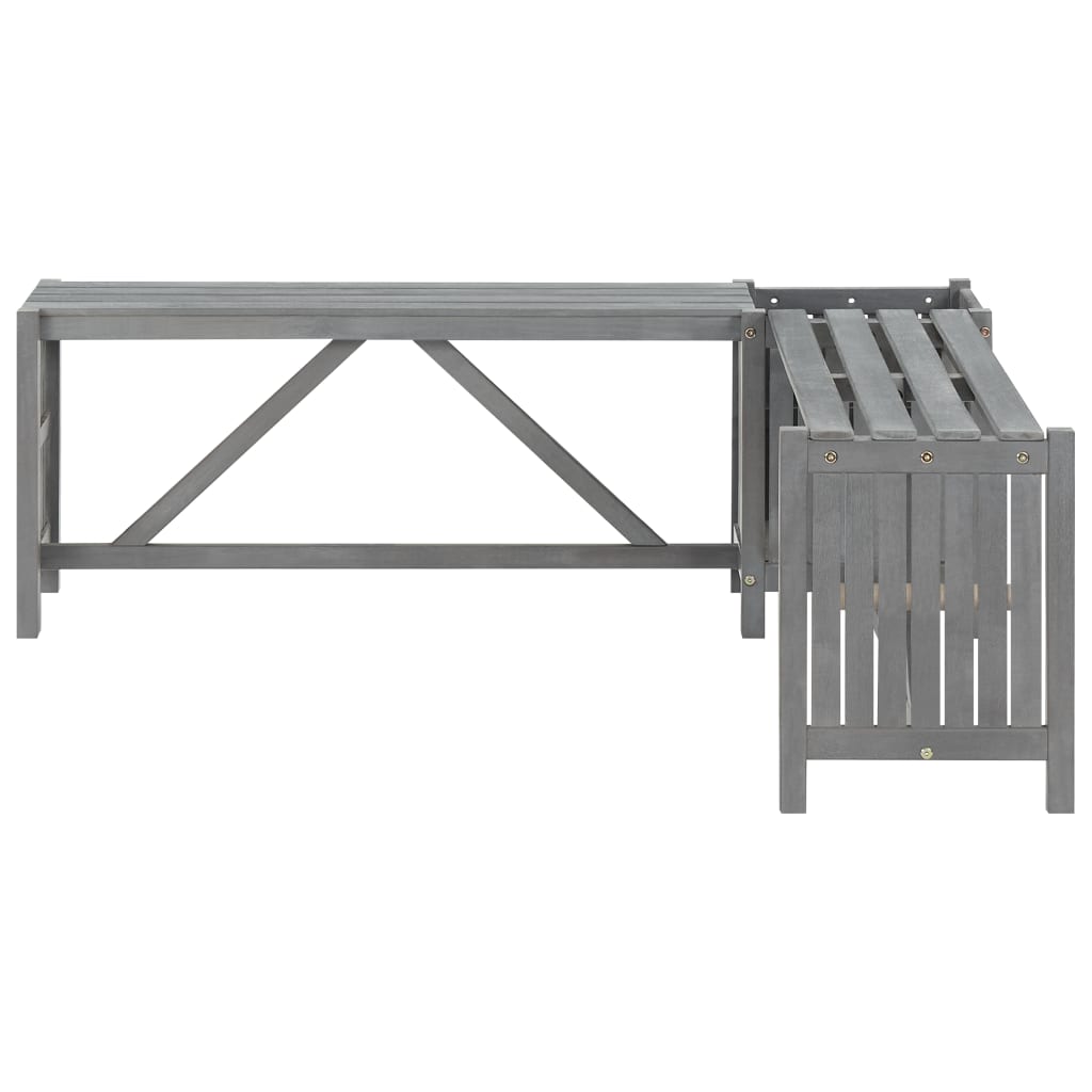 Banc de jardin avec 2 bacs à fleurs 150x30x40 cm bois d'acacia massif