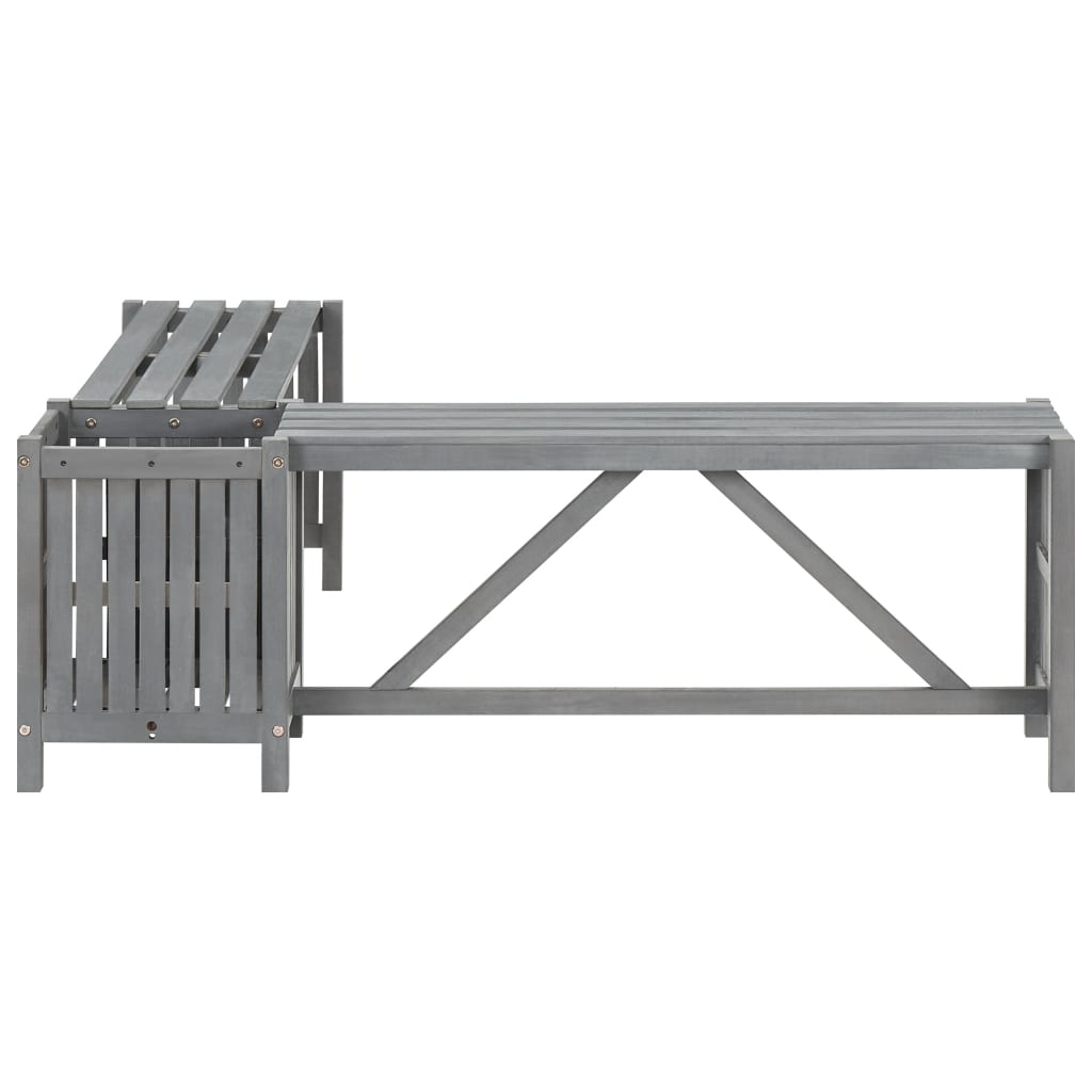 Banc de jardin avec 2 bacs à fleurs 150x30x40 cm bois d'acacia massif