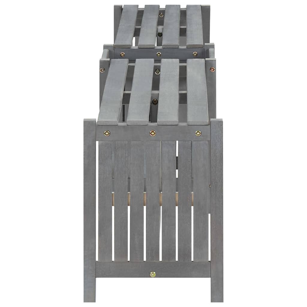 Banc de jardin avec 2 bacs à fleurs 150x30x40 cm bois d'acacia massif