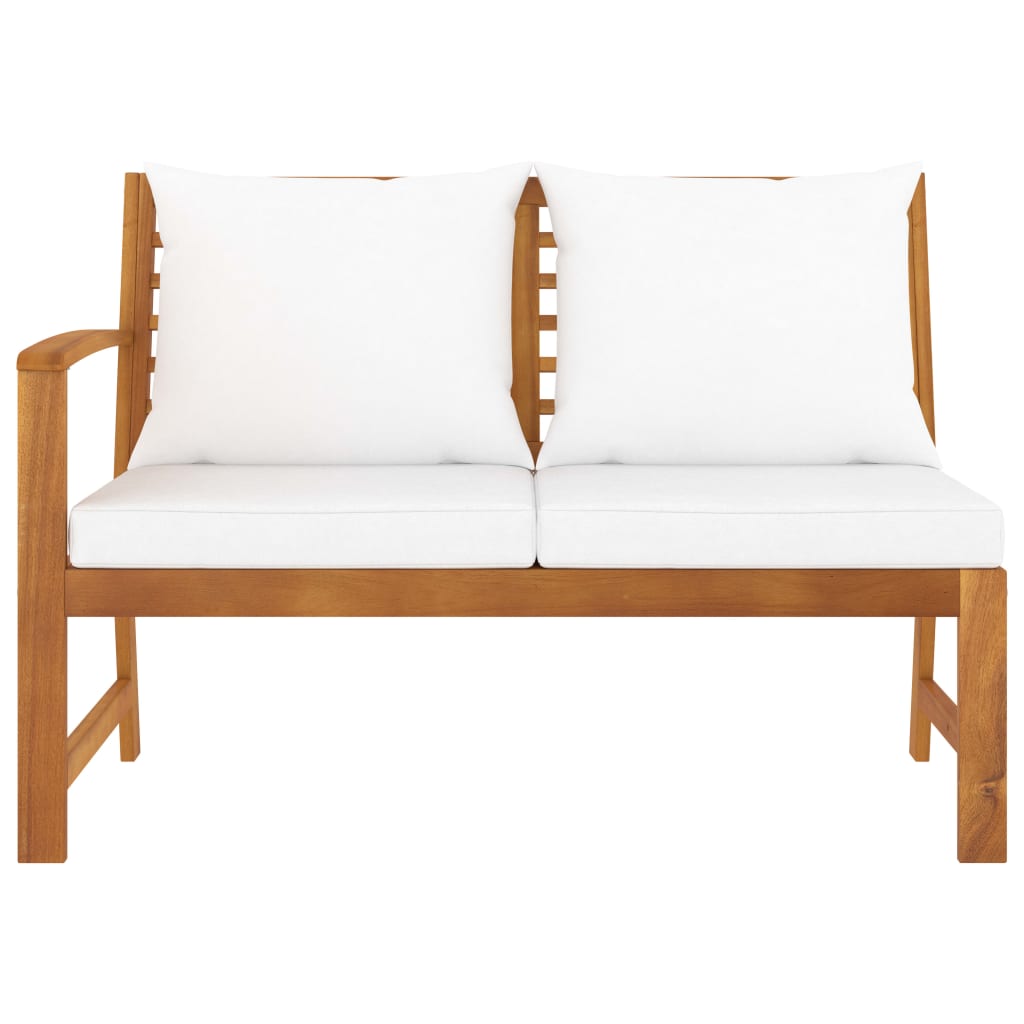 Canapé d'angle sectionnel avec coussin en bois d'acacia massif