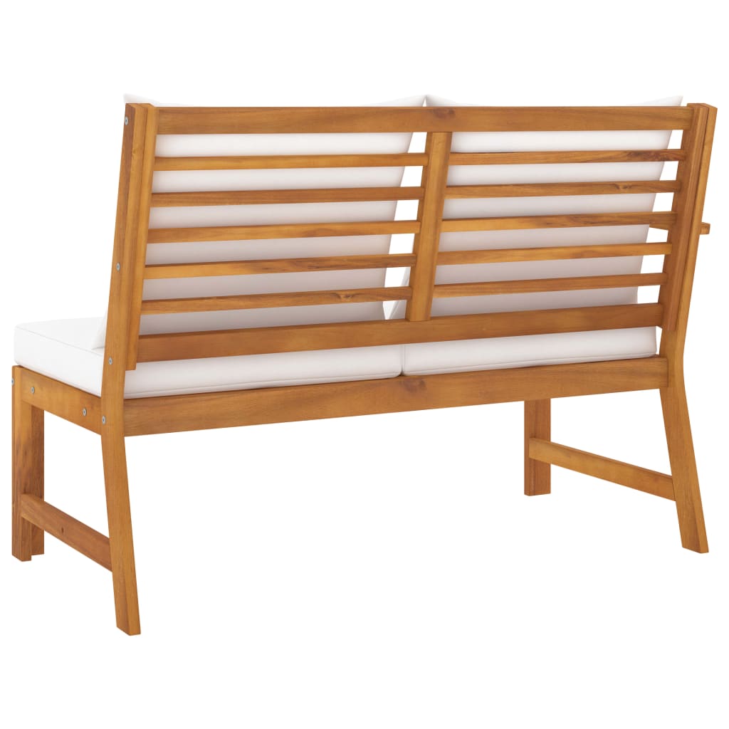 Canapé d'angle sectionnel avec coussin en bois d'acacia massif