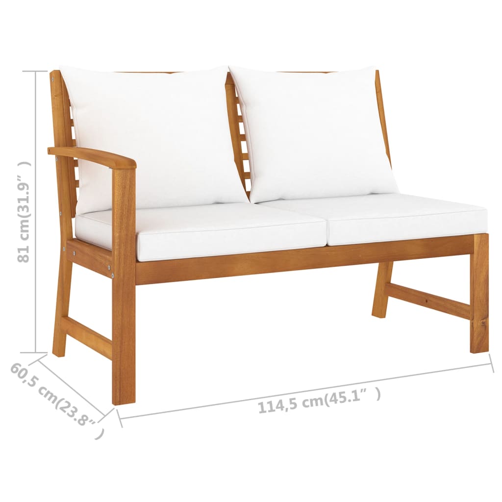 Canapé d'angle sectionnel avec coussin en bois d'acacia massif