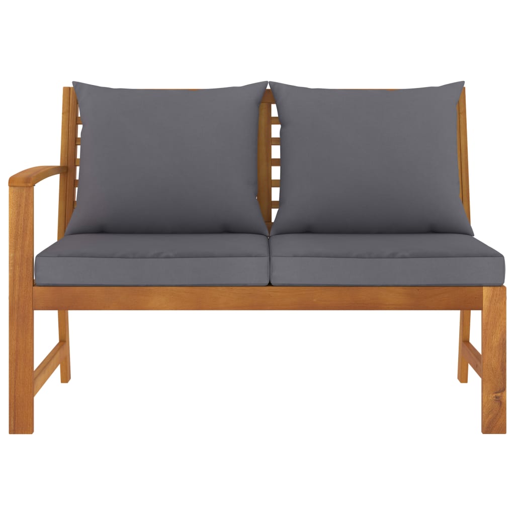 Canapé d'angle sectionnel avec coussin en bois d'acacia massif